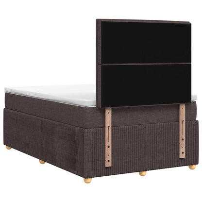 LED Boxspring Bed met Matras Donkerbruin 120 x 190 cm Stof