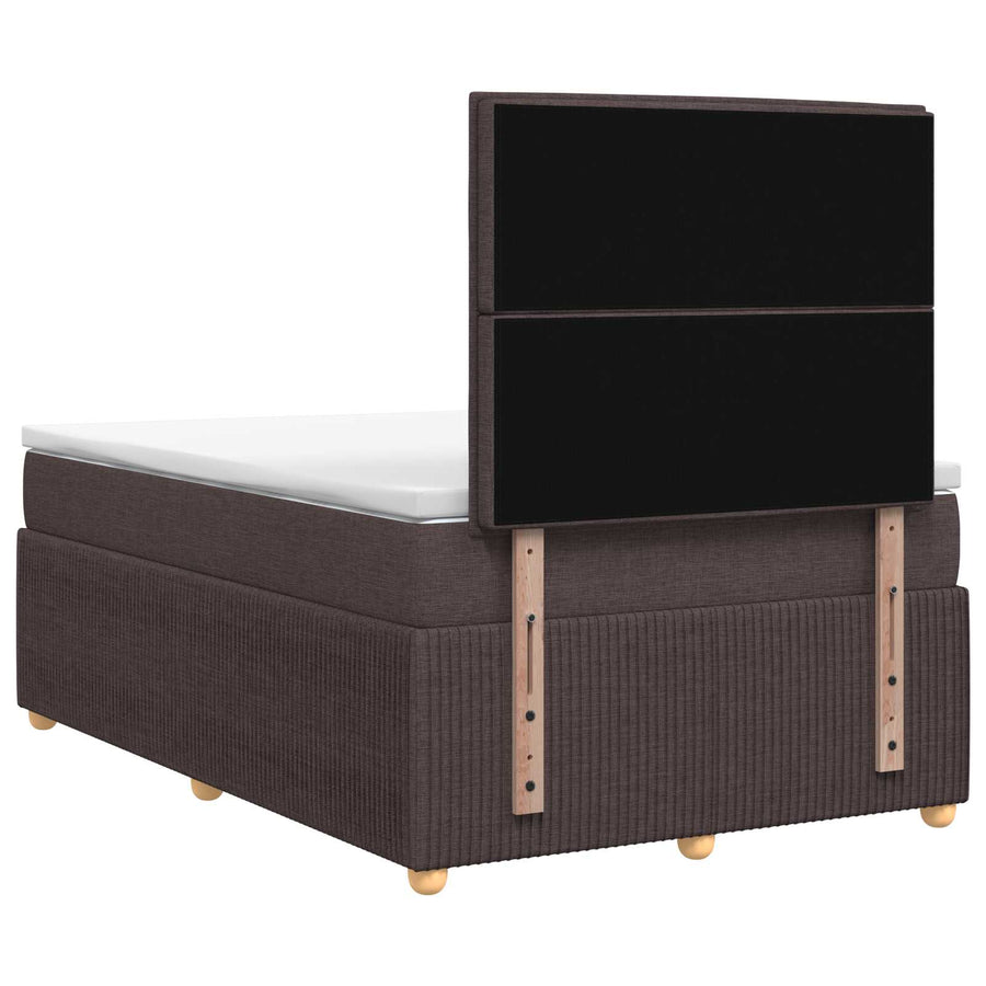 LED Boxspring Bed met Matras Donkerbruin 120 x 190 cm Stof