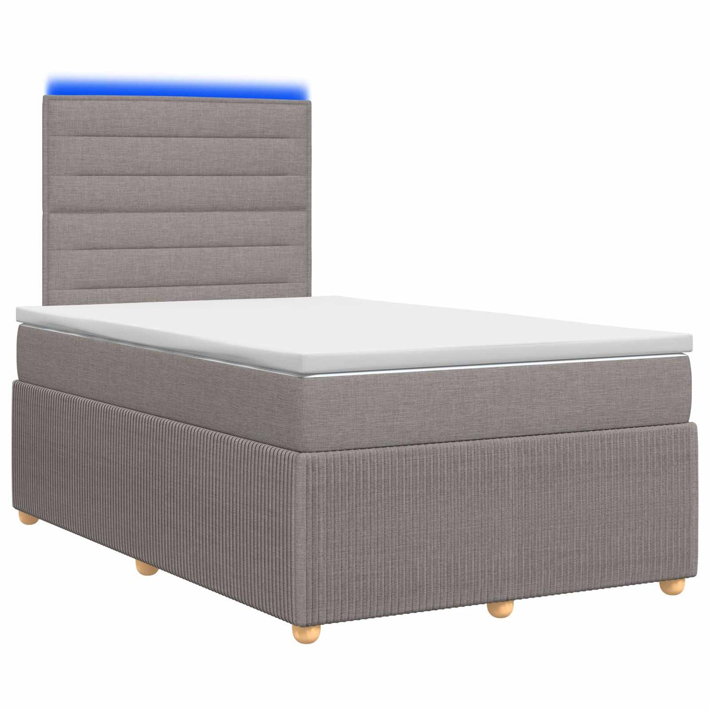 LED Boxspring Bed met Matras Taupe 120 x 190 cm Stof