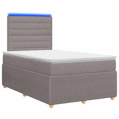 LED Boxspring Bed met Matras Taupe 120 x 190 cm Stof