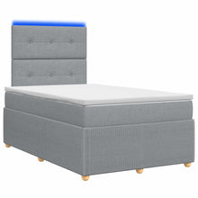 LED Boxspring Bed met Matras Lichtgrijs 120 x 190 cm Stof
