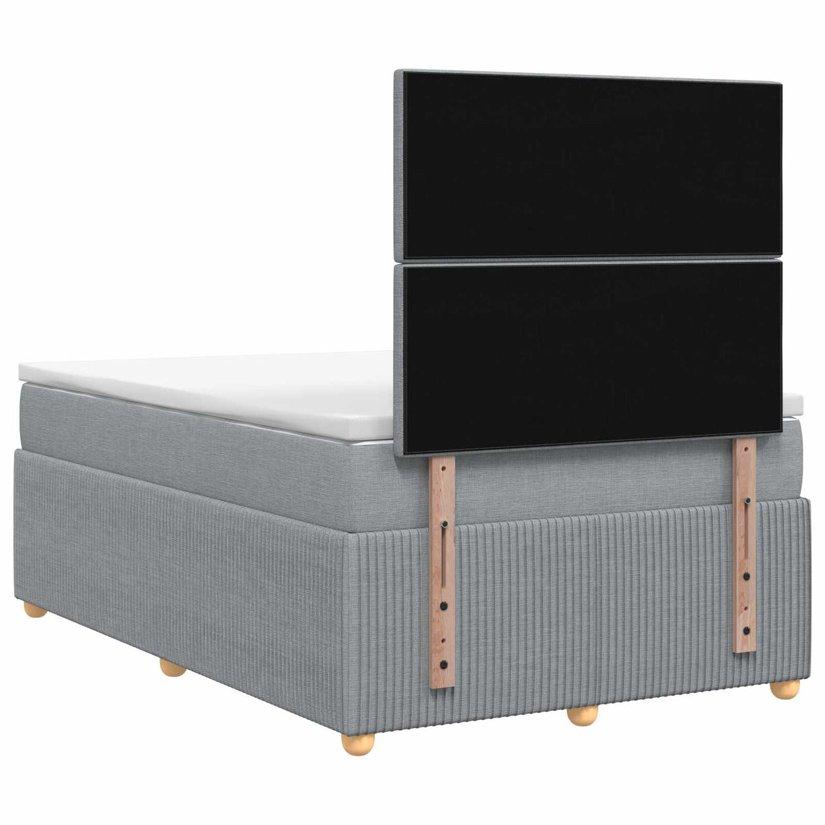 LED Boxspring Bed met Matras Lichtgrijs 120 x 190 cm Stof