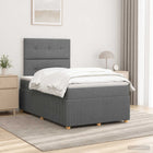 Boxspringbed LED 120x200 cm donkergrijs stof