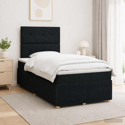 LED Boxspring Bed met Matras Zwart 120 x 200 cm Stof