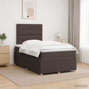 Boxspring bed met matras donkerbruin 120x200 cm stof