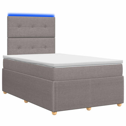 LED Boxspring Bed met Matras Taupe 120 x 190 cm Stof