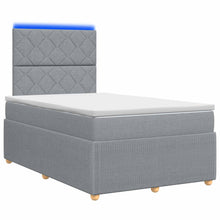 LED Boxspring Bed met Matras Lichtgrijs 120 x 190 cm Stof