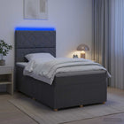 Boxspring led 120x190 cm donkergrijs