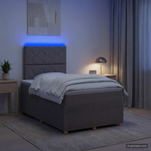 LED Boxspring Bed met Matras Taupe 120 x 200 cm Stof