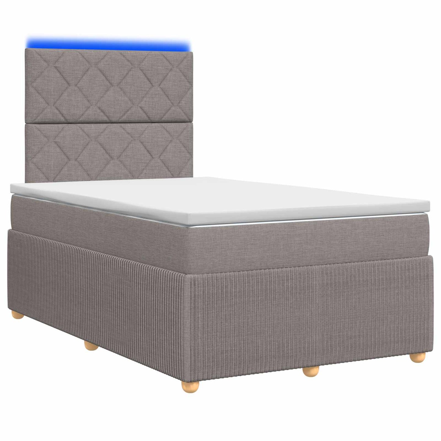 LED Boxspring Bed met Matras Taupe 120 x 190 cm Stof