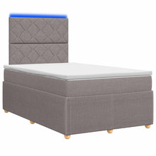 LED Boxspring Bed met Matras Taupe 120 x 190 cm Stof