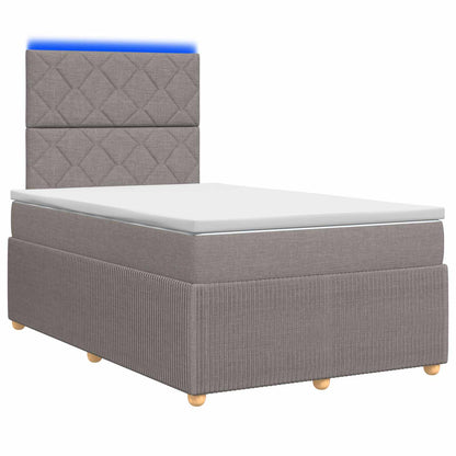 LED Boxspring Bed met Matras Taupe 120 x 190 cm Stof