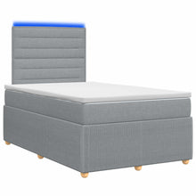 LED Boxspring Bed met Matras Lichtgrijs 120 x 200 cm Stof