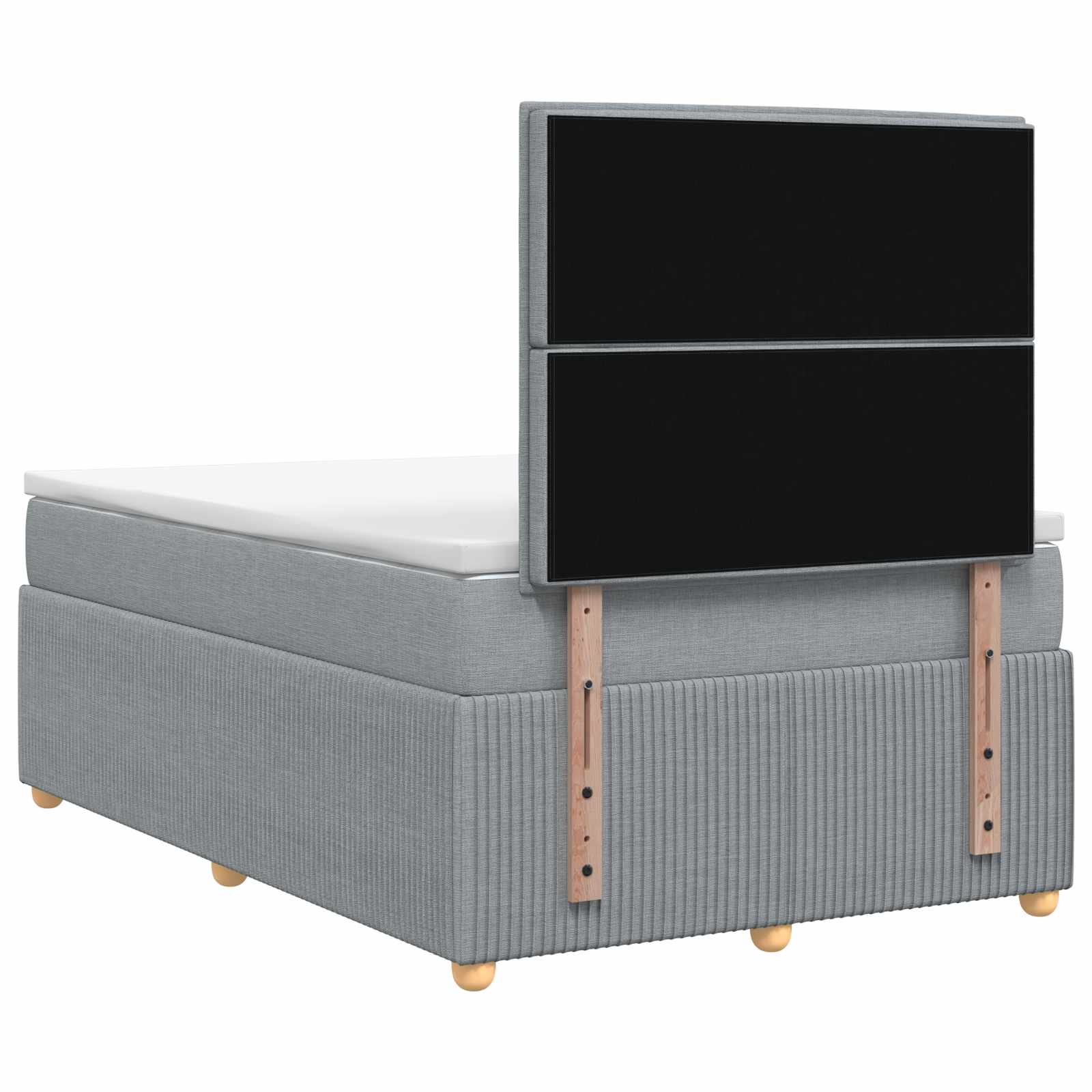 LED Boxspring Bed met Matras Lichtgrijs 120 x 200 cm Stof