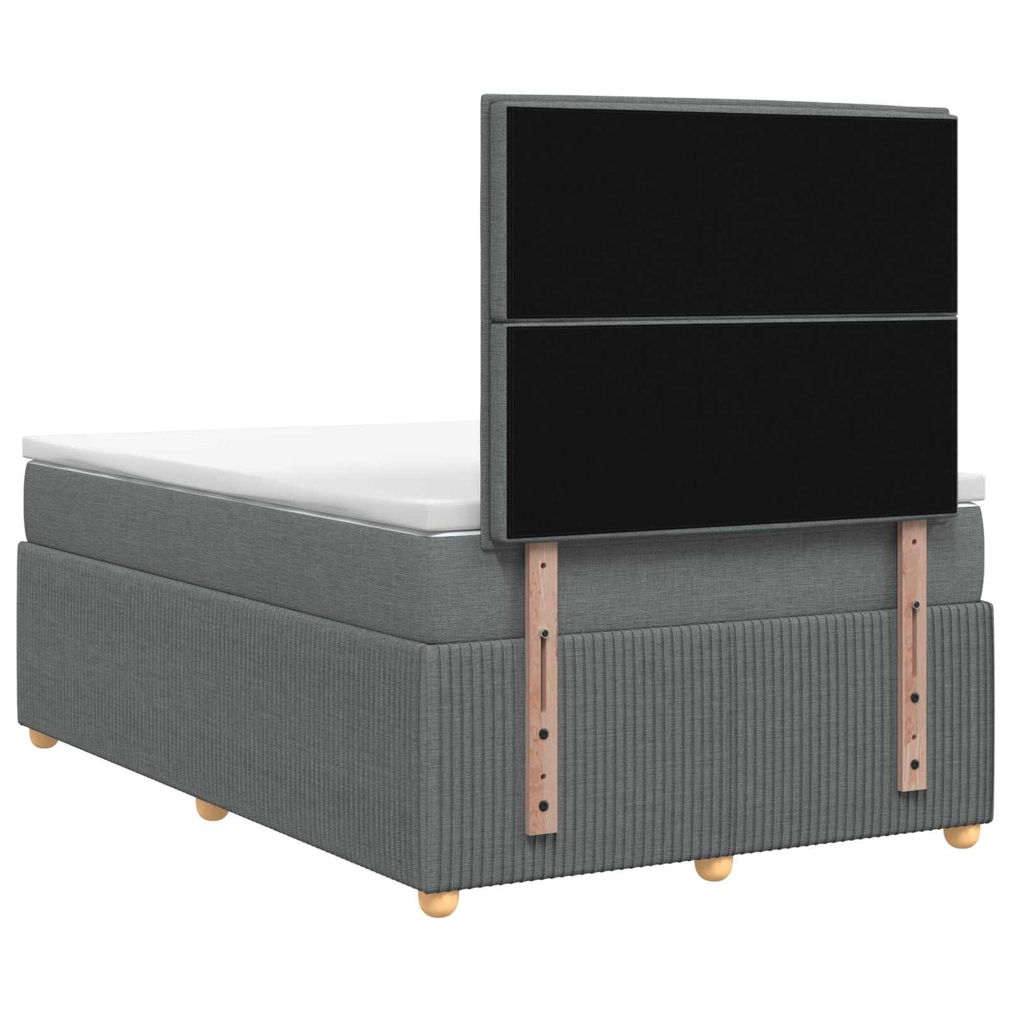 LED Boxspring Bed met Matras Donkergrijs 120 x 200 cm Stof