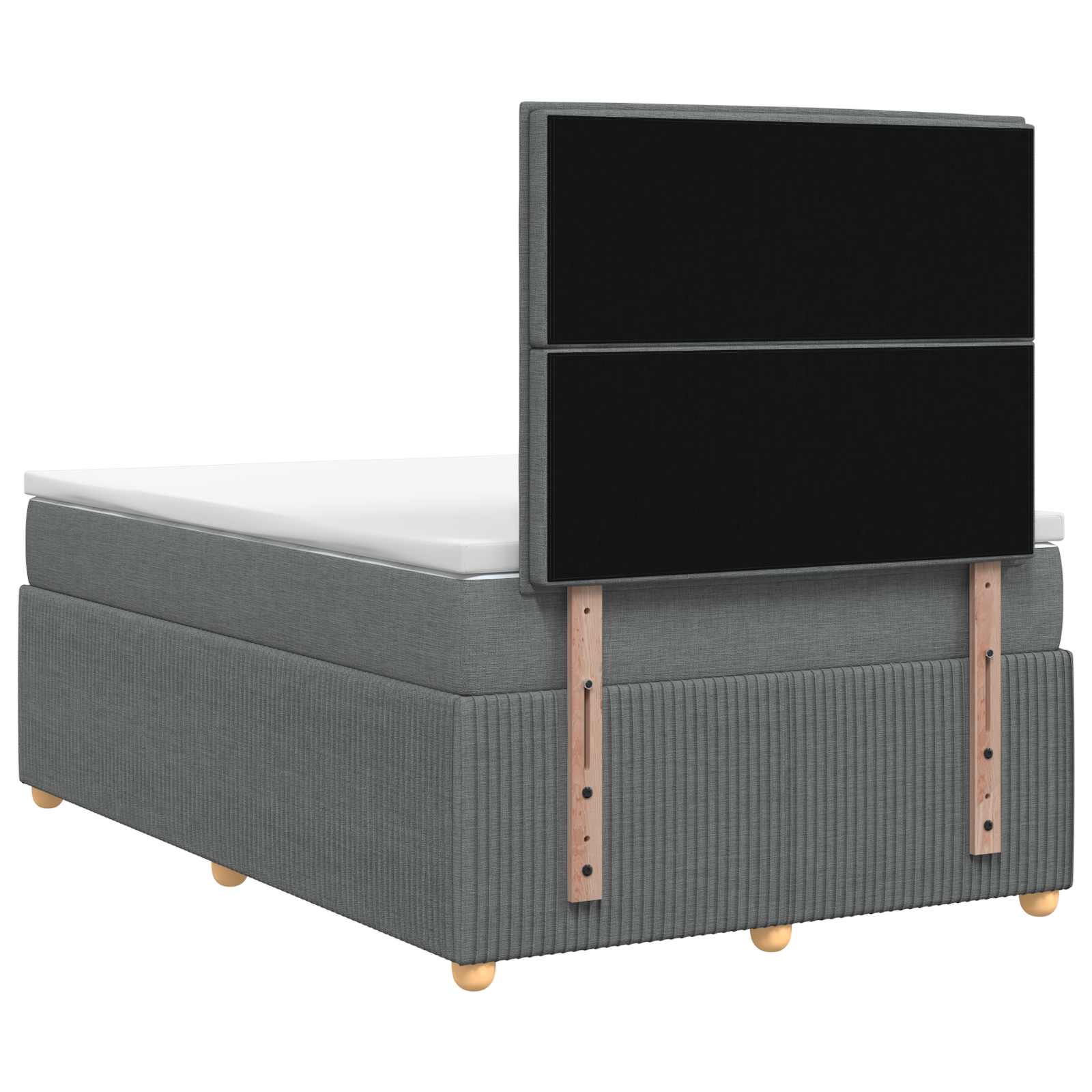 LED Boxspring Bed met Matras Donkergrijs 120 x 200 cm Stof