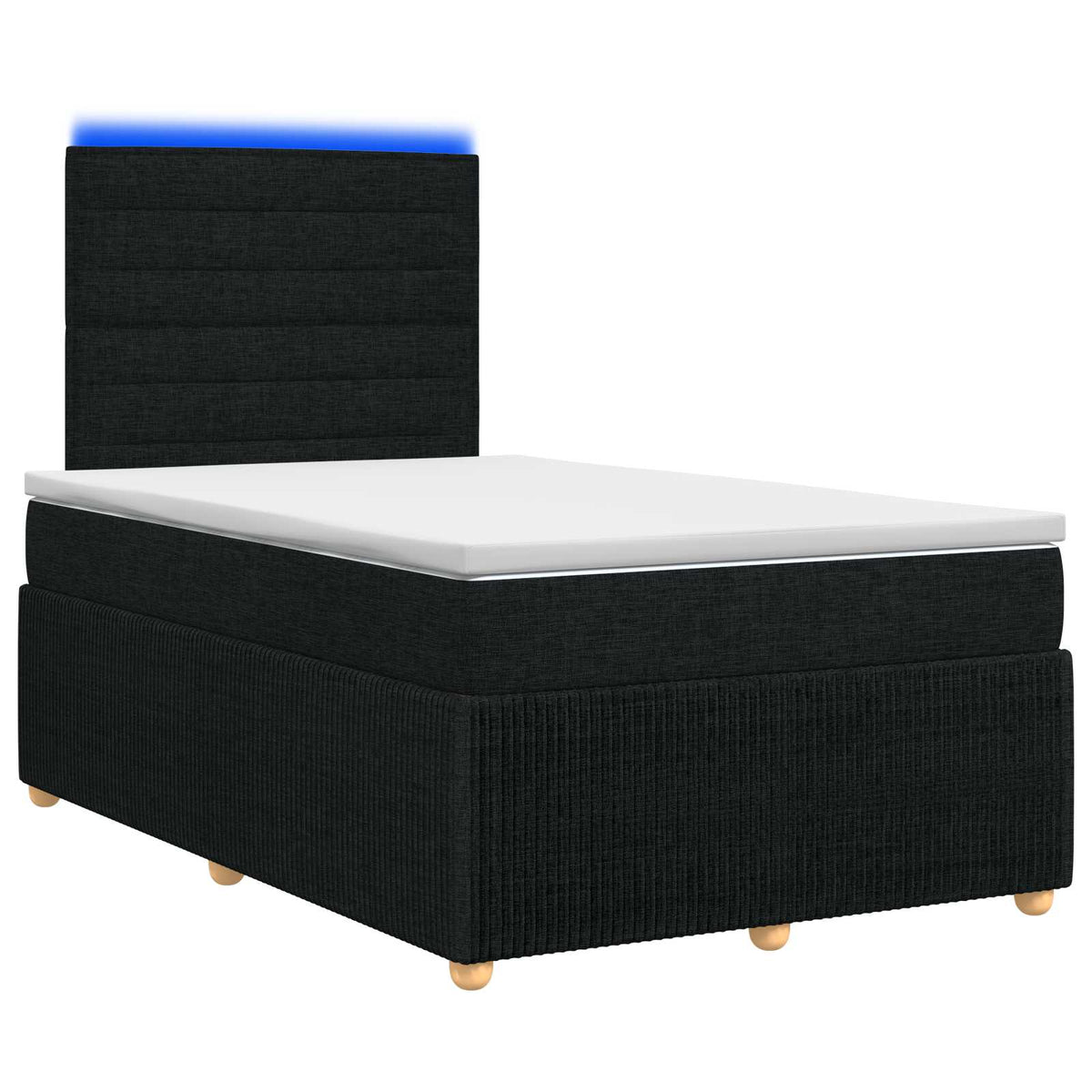 LED Boxspring Bed met Matras Zwart 120 x 200 cm Stof