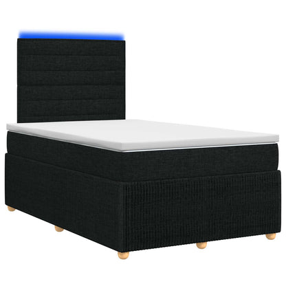 LED Boxspring Bed met Matras Zwart 120 x 200 cm Stof