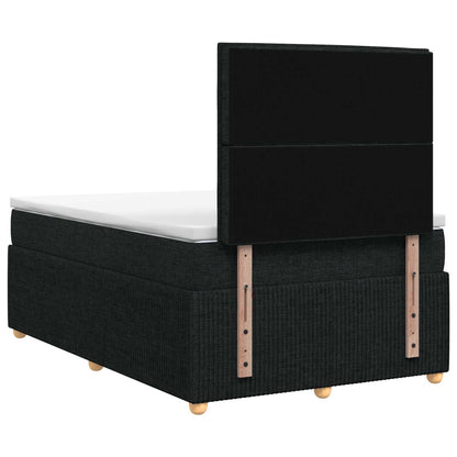 LED Boxspring Bed met Matras Zwart 120 x 200 cm Stof