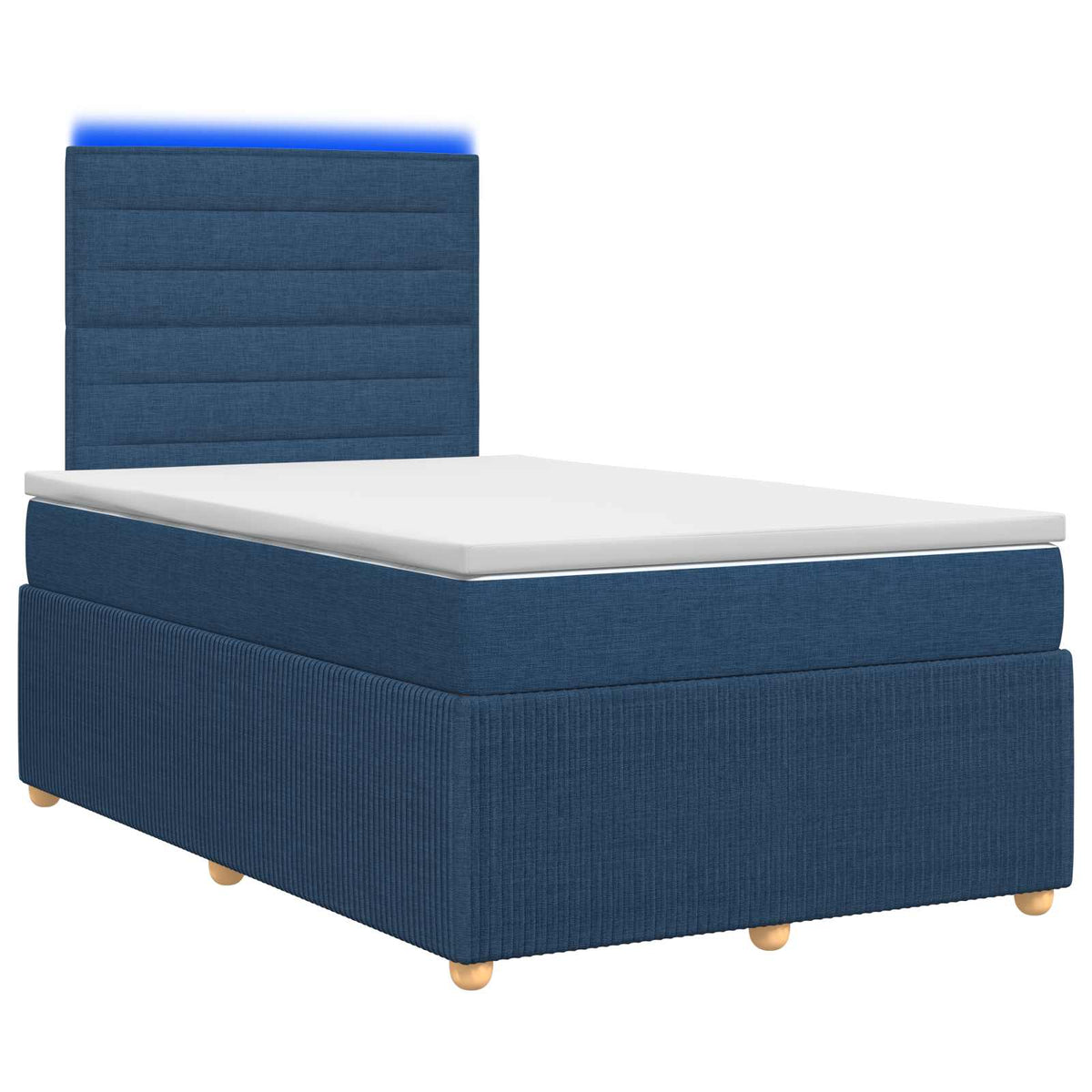 LED Boxspring Bed met Matras Blauw 120 x 200 cm Stof