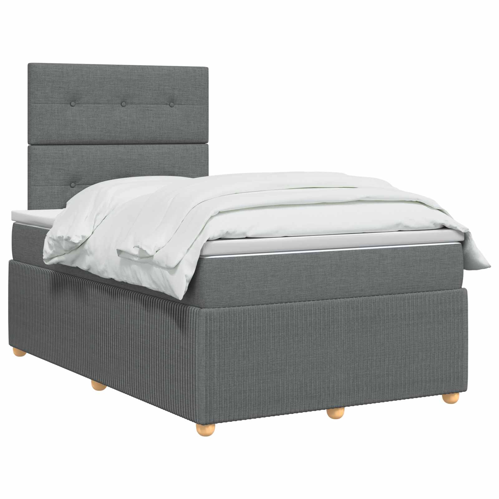 LED Boxspring Bed met Matras Donkergrijs 120 x 200 cm Stof
