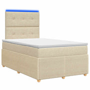 Boxspring led bed met matras 120x200 cm crèmekleurig