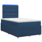 LED Boxspring Bed met Matras Blauw 120 x 200 cm Stof