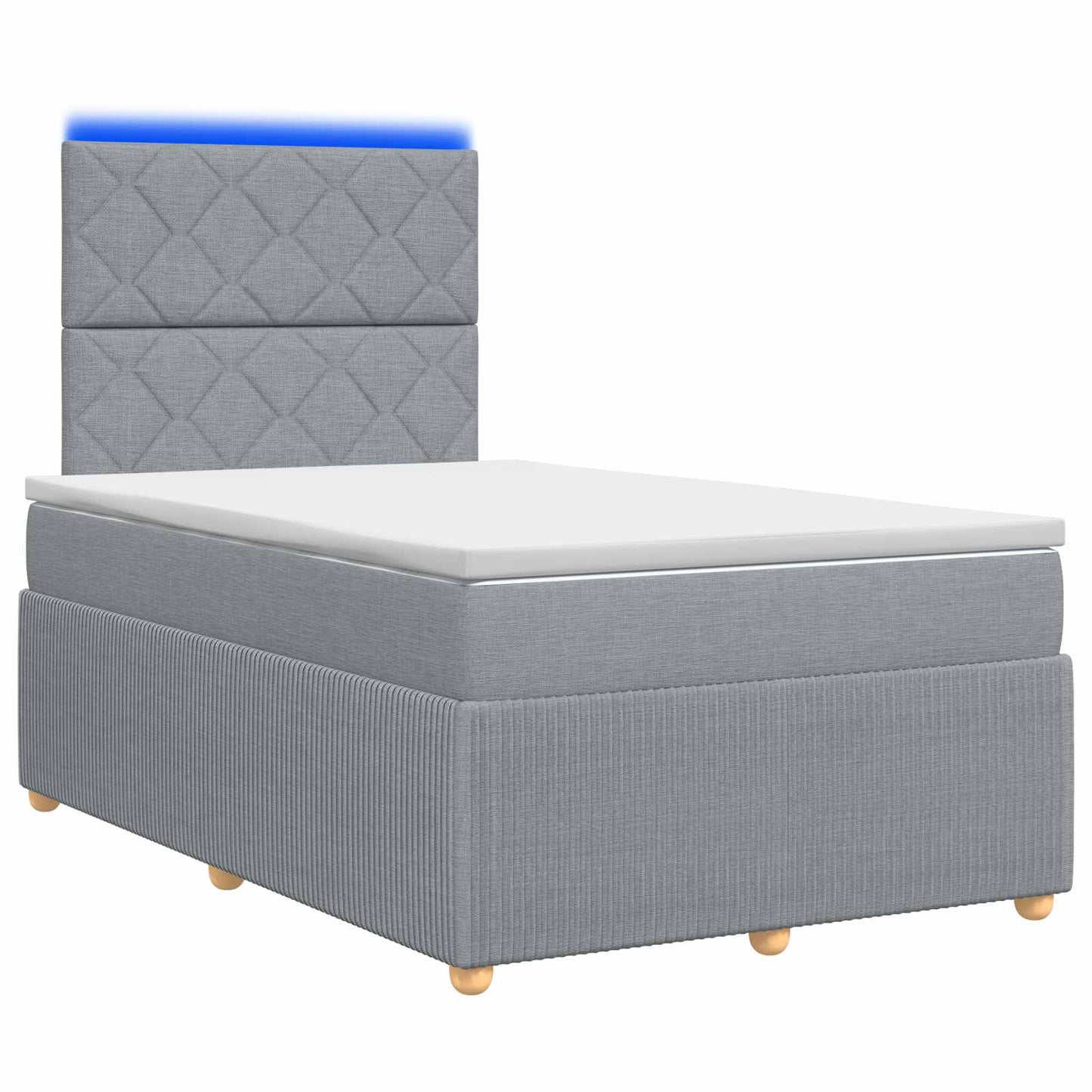 LED Boxspring Bed met Matras Lichtgrijs 120 x 200 cm Stof