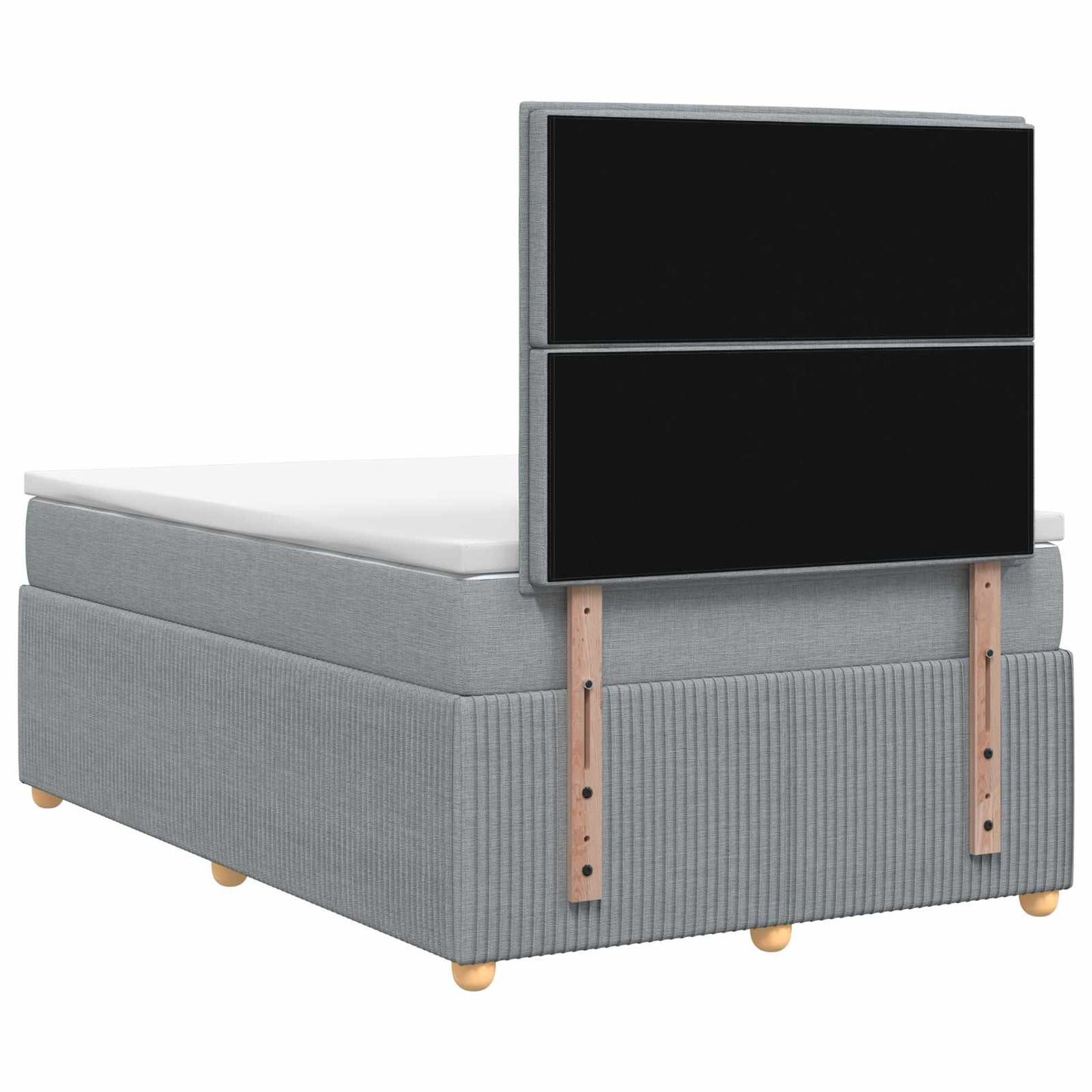 LED Boxspring Bed met Matras Lichtgrijs 120 x 200 cm Stof