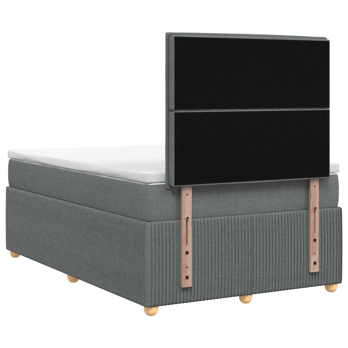 LED Boxspring Bed met Matras Donkergrijs 120 x 200 cm Stof