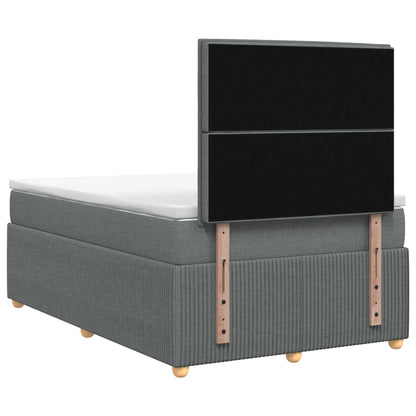 LED Boxspring Bed met Matras Donkergrijs 120 x 200 cm Stof