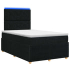 LED Boxspring Bed met Matras Zwart 120 x 200 cm Stof