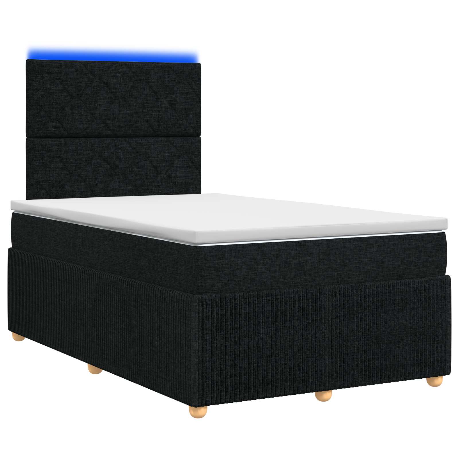 LED Boxspring Bed met Matras Zwart 120 x 200 cm Stof
