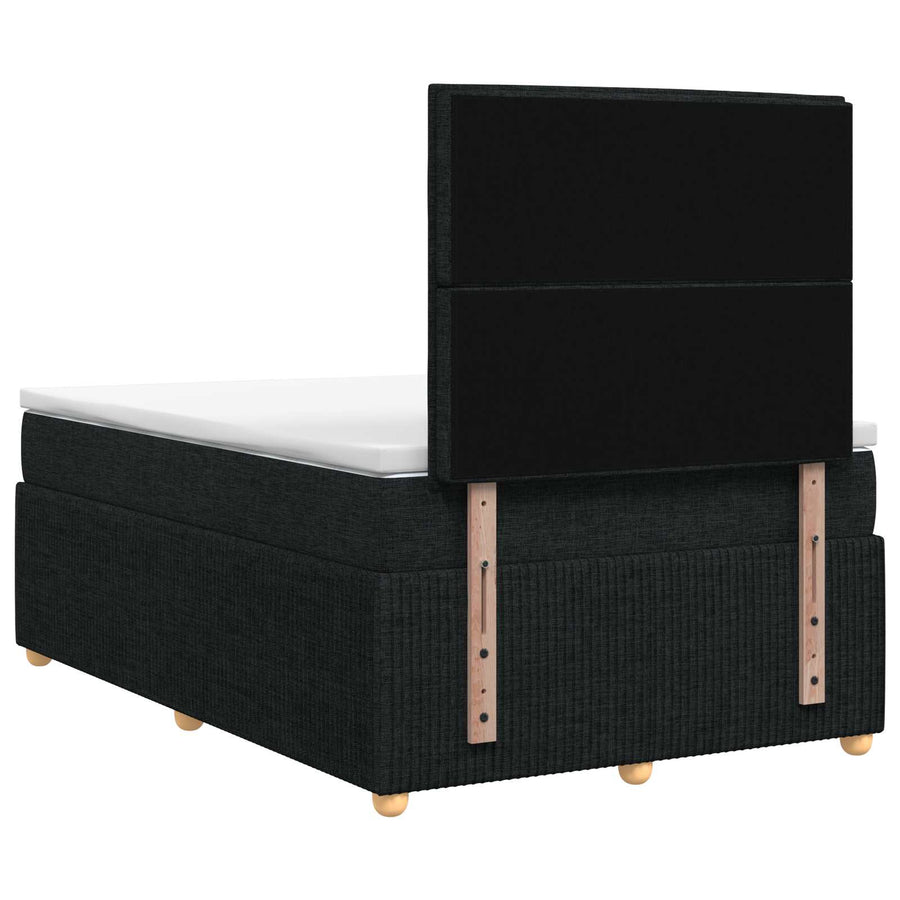 LED Boxspring Bed met Matras Zwart 120 x 200 cm Stof