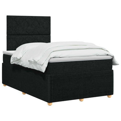 LED Boxspring Bed met Matras Zwart 120 x 200 cm Stof
