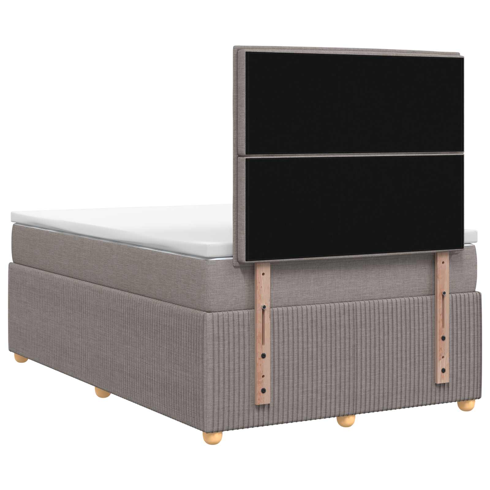 LED Boxspring Bed met Matras Taupe 120 x 200 cm Stof