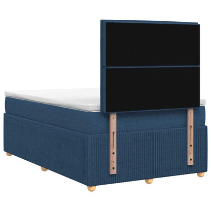 LED Boxspring Bed met Matras Blauw 120 x 200 cm Stof