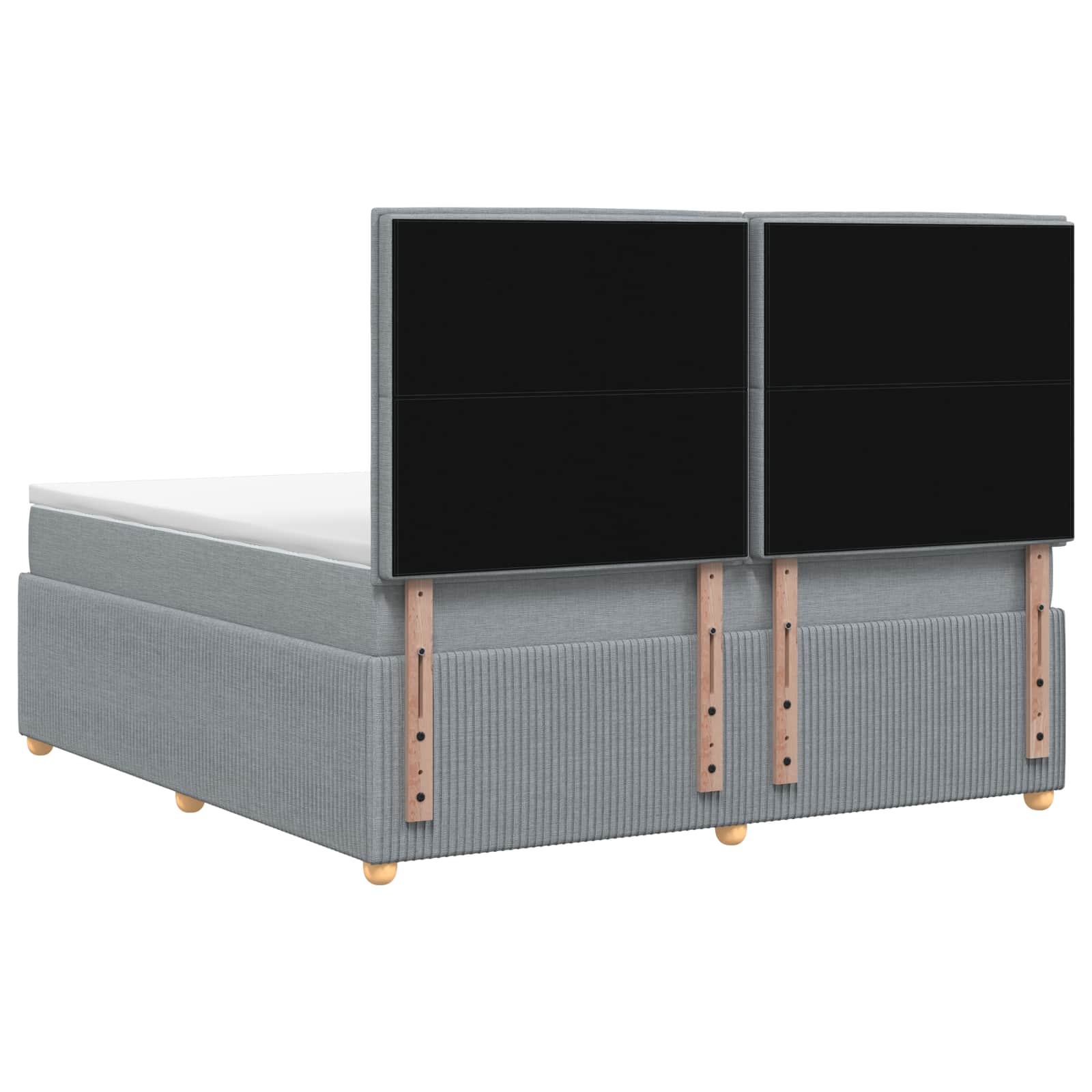 LED Boxspring Bed met Matras Lichtgrijs 140 x 190 cm Stof