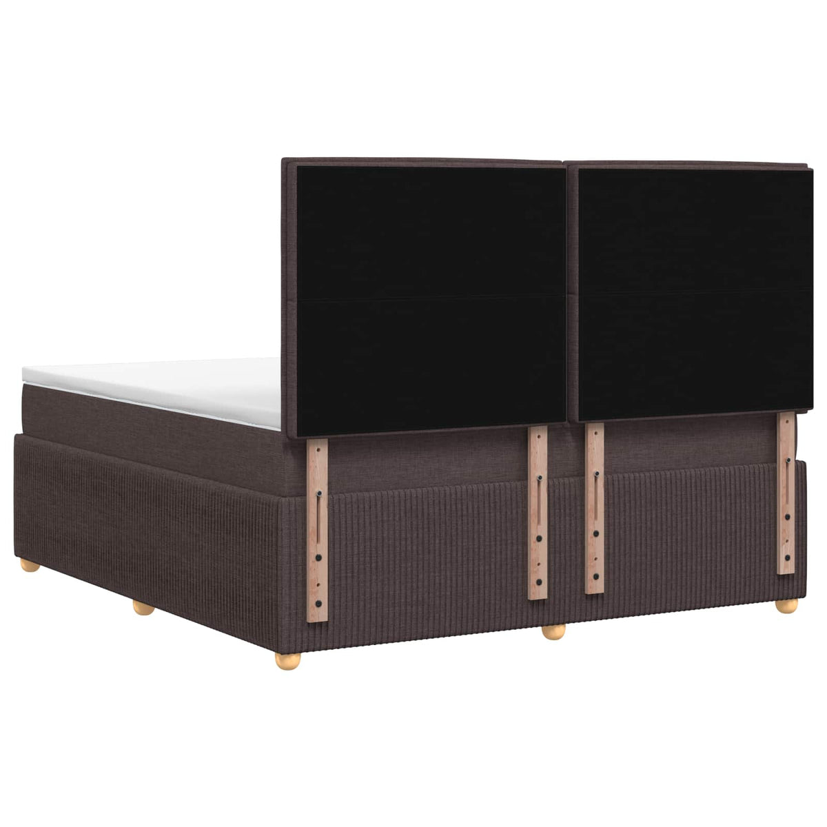 LED Boxspring Bed met Matras Donkerbruin 140 x 190 cm Stof