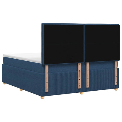 LED Boxspring Bed met Matras Blauw 140 x 190 cm Stof