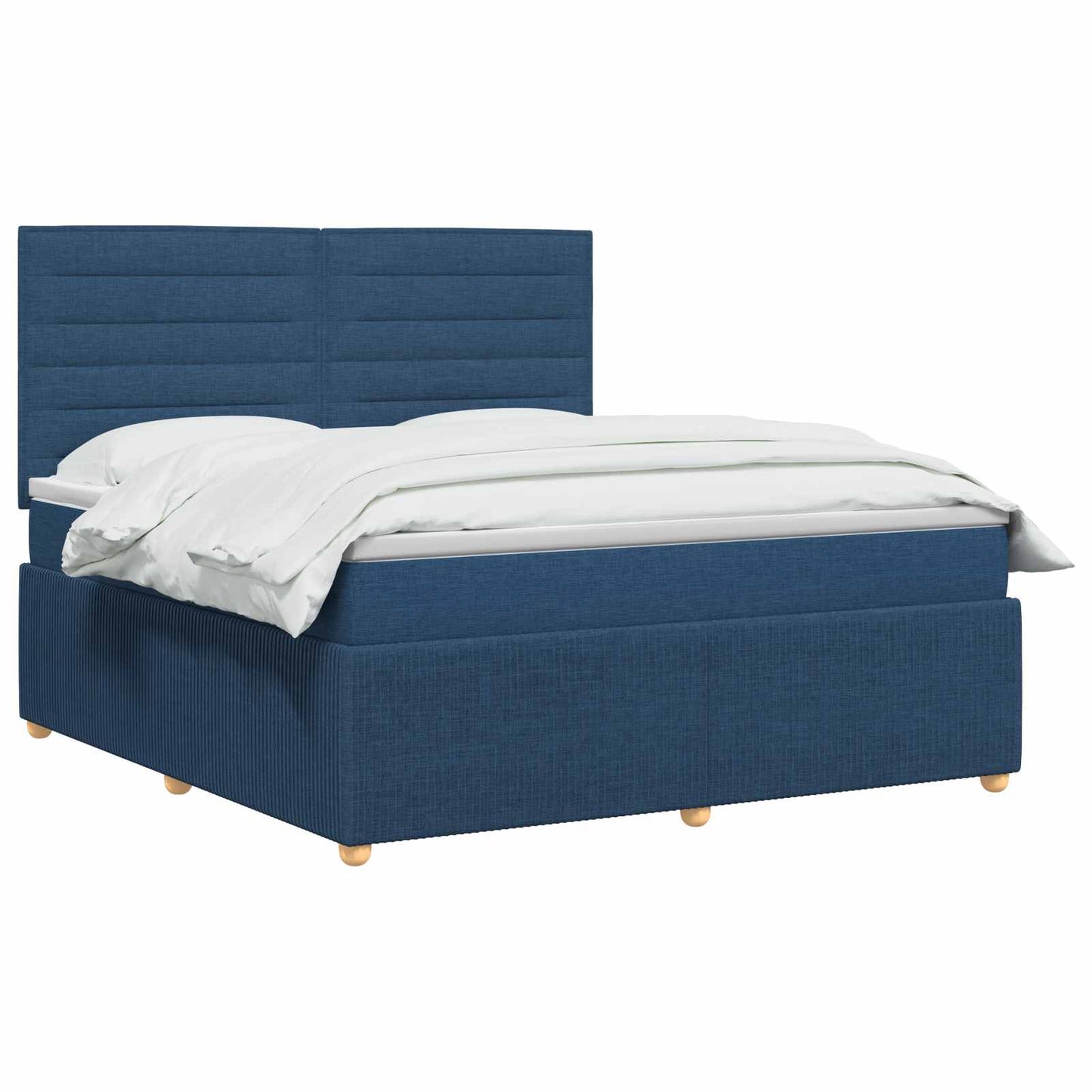 LED Boxspring Bed met Matras Blauw 140 x 190 cm Stof