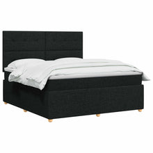 LED Boxspring Bed met Matras Zwart 140 x 190 cm Stof