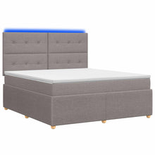 LED Boxspring Bed met Matras Taupe 140 x 190 cm Stof