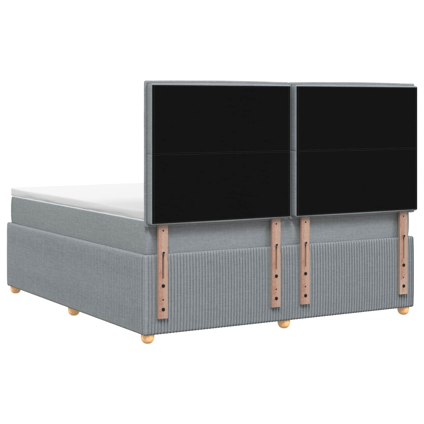 LED Boxspring Bed met Matras Lichtgrijs 140 x 200 cm Stof