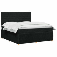 LED Boxspring Bed met Matras Zwart 140 x 200 cm Stof