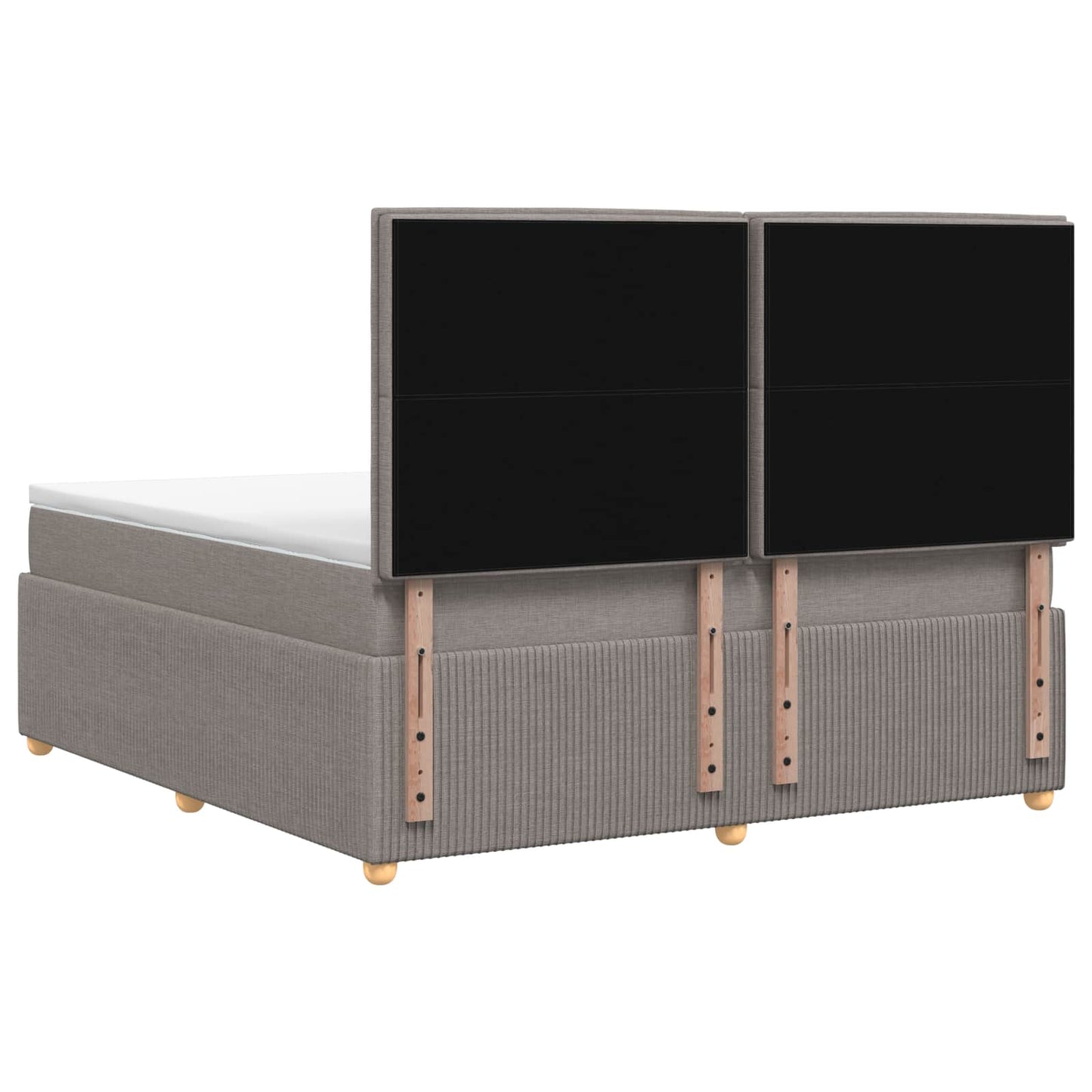 LED Boxspring Bed met Matras Taupe 140 x 200 cm Stof