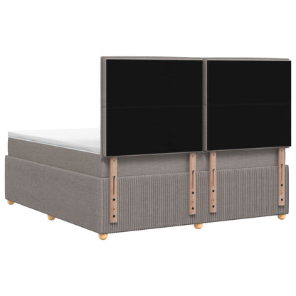 LED Boxspring Bed met Matras Taupe 140 x 200 cm Stof