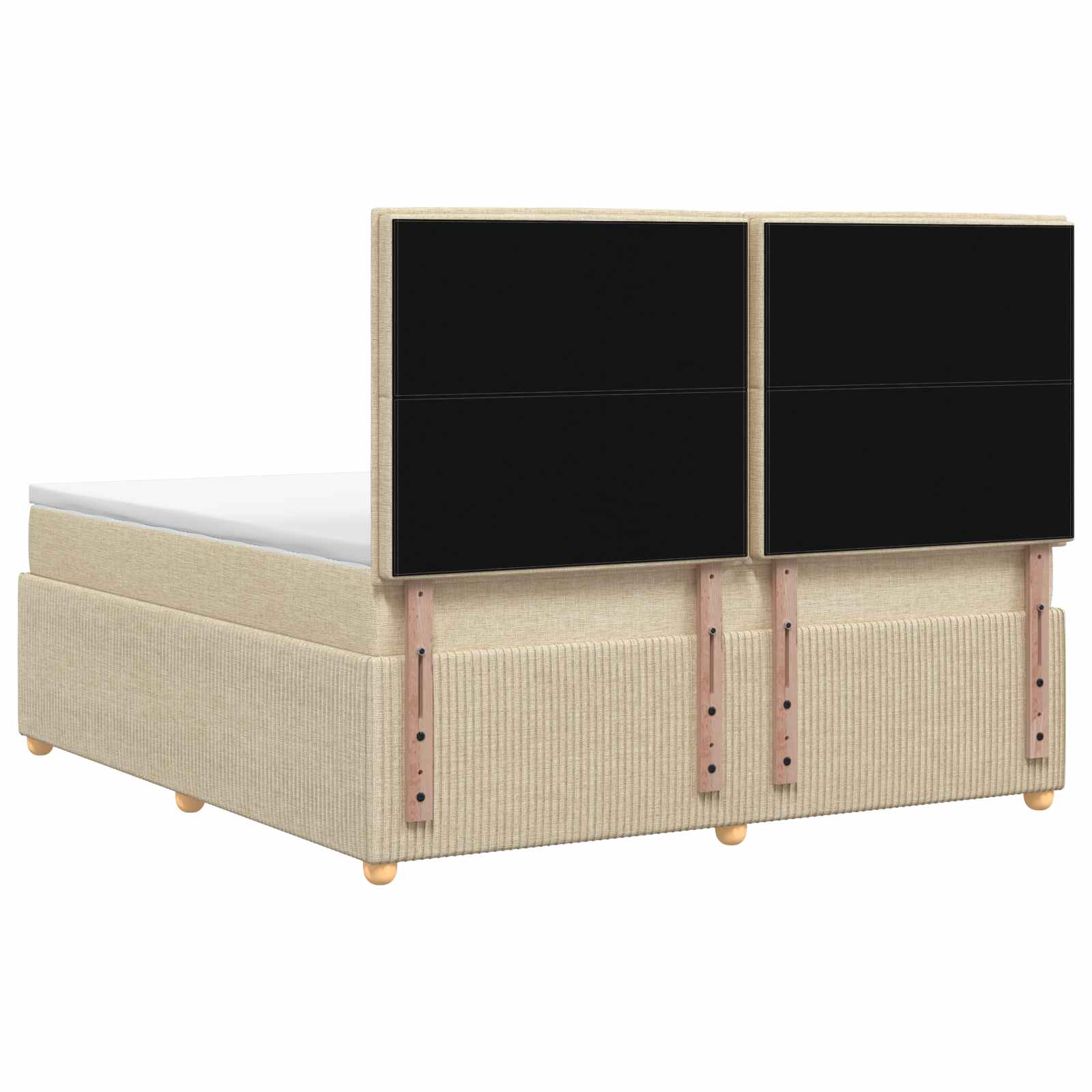 LED Boxspring Bed met Matras Crèmekleurig 140 x 200 cm Stof