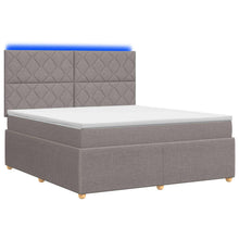 LED Boxspring Bed met Matras Taupe 140 x 200 cm Stof