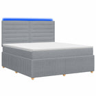 LED Boxspring Bed met Matras Lichtgrijs 160 x 200 cm Stof